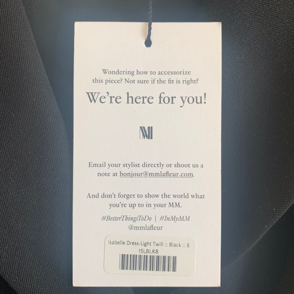 MM Lafleur Isabelle - Light Twill Black - 8 - NWT - Picture 5 of 6